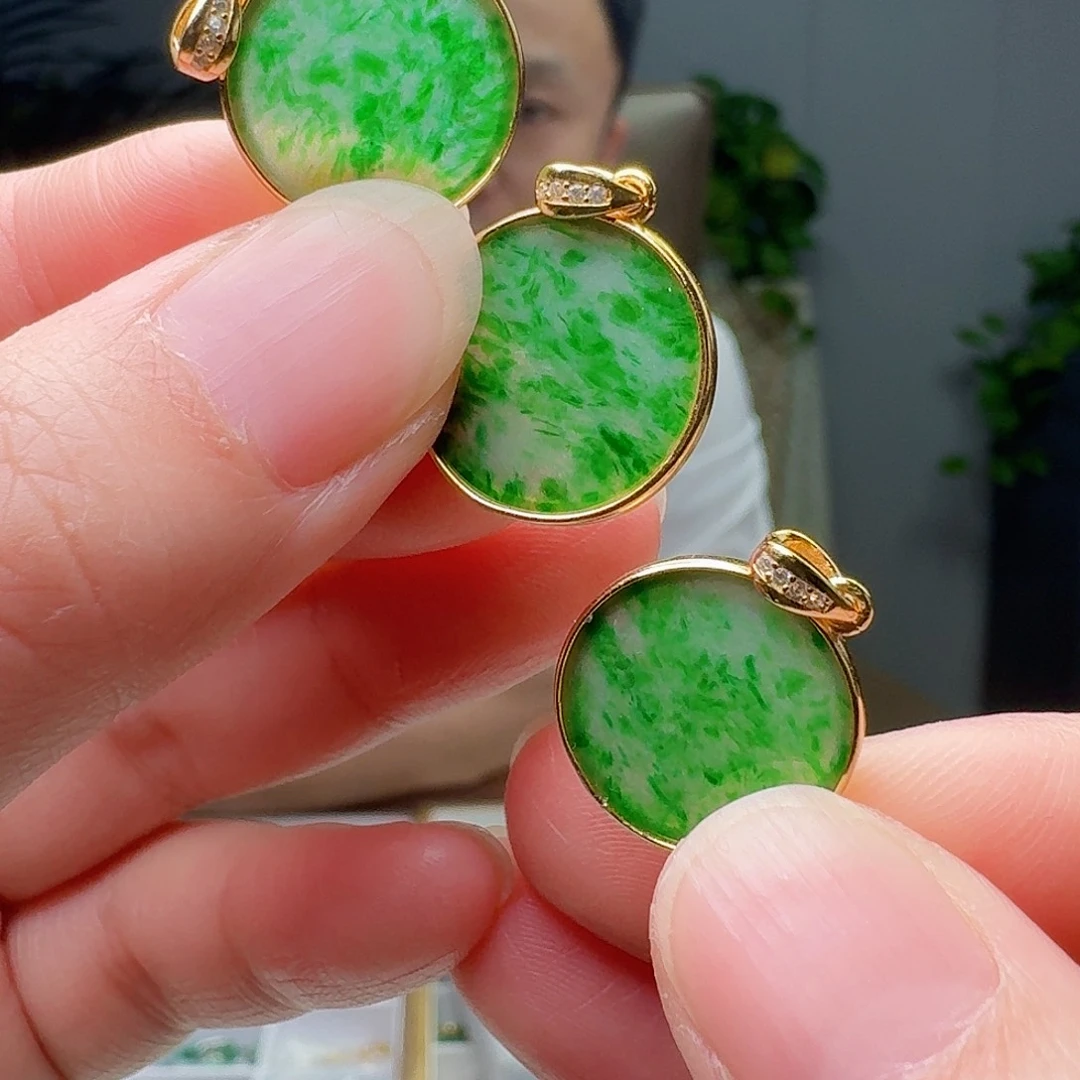 翡翠银S925镶嵌吊坠(不含链)多样性发货其一