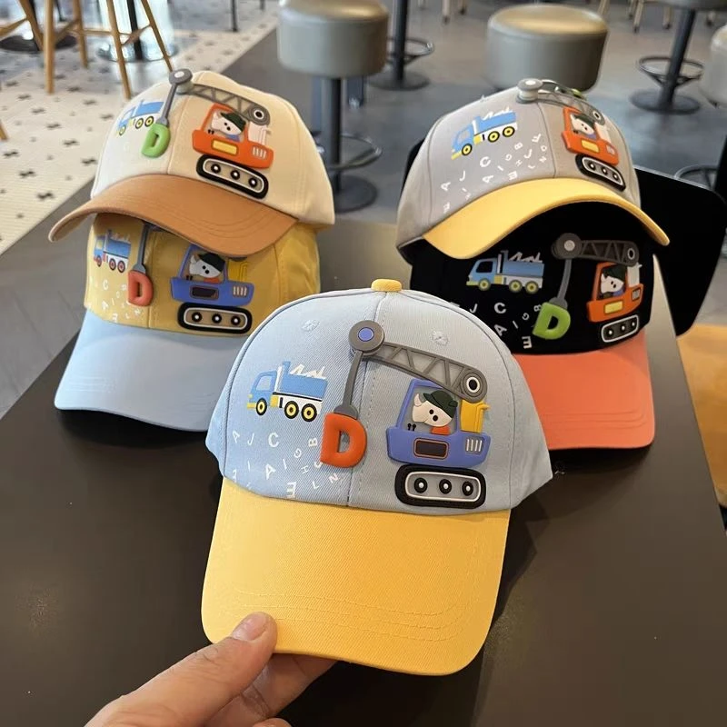 宝宝儿童帽子春秋季男童可爱卡通鸭舌帽女童防晒棒球帽遮阳帽夏潮