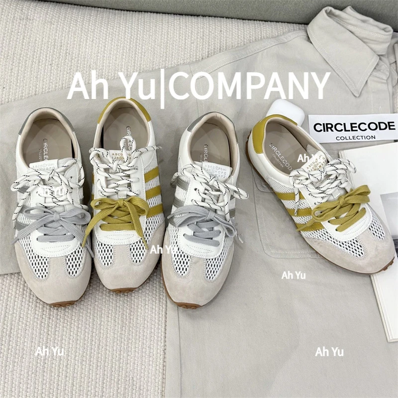 2025夏新款韩版单网透气德训鞋女厚底小白鞋软底时尚休闲运动鞋女