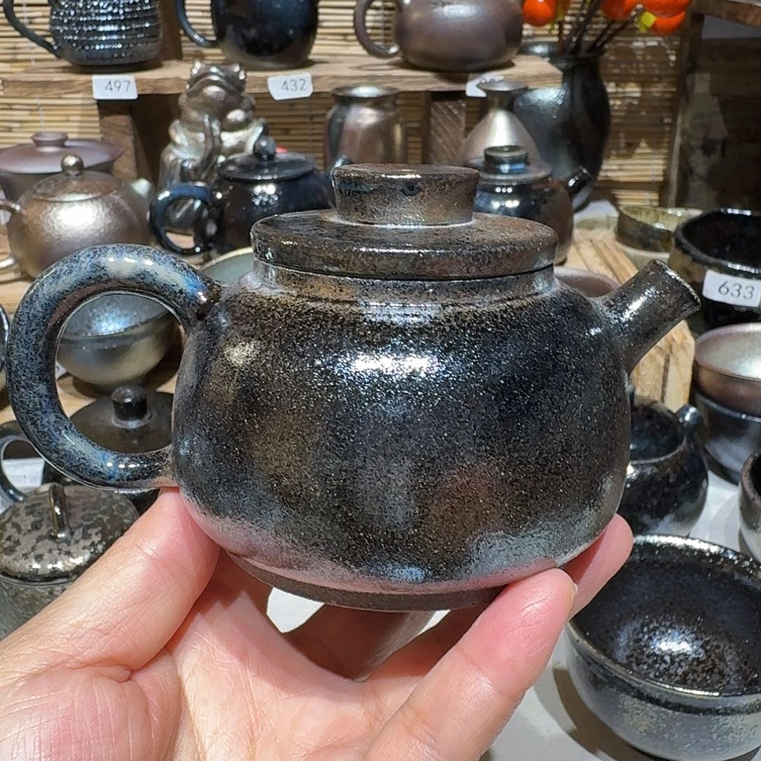 壶建水紫陶紫泥柴烧壶