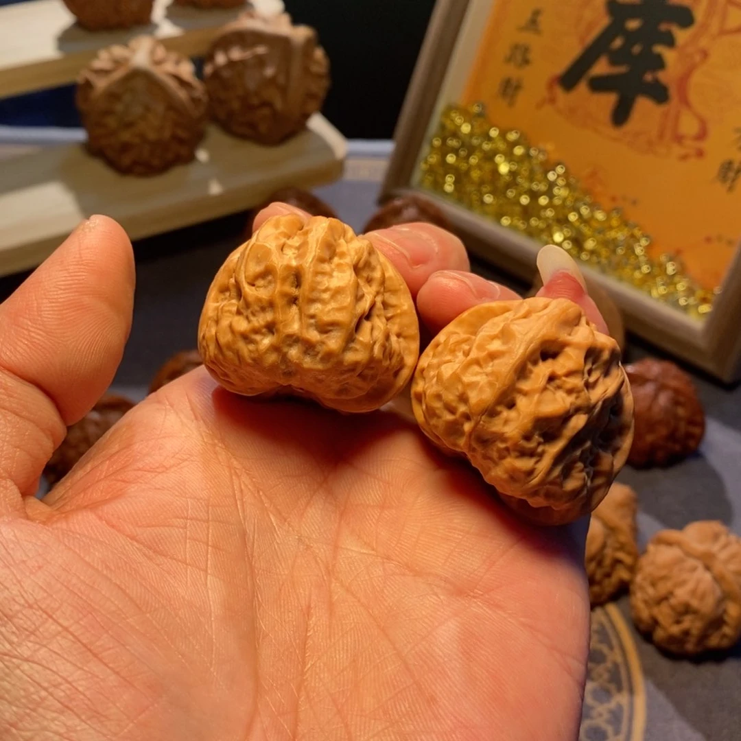 文玩核桃把件山*全品无修36尺蛤蟆头