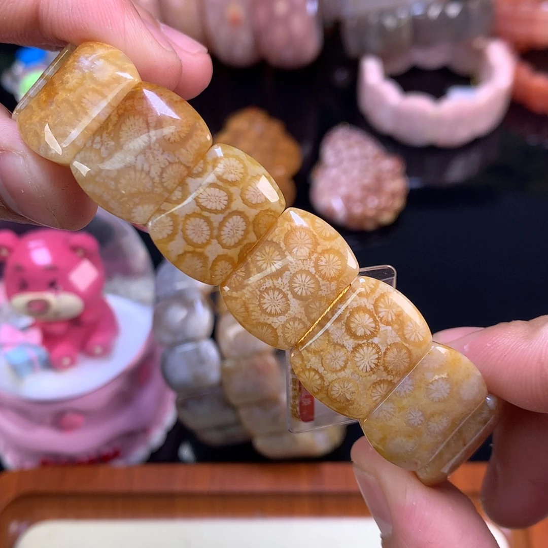 【闪购商品】颈饰合金硅化珊瑚（珊瑚玉）29号冰糖雏菊豹纹