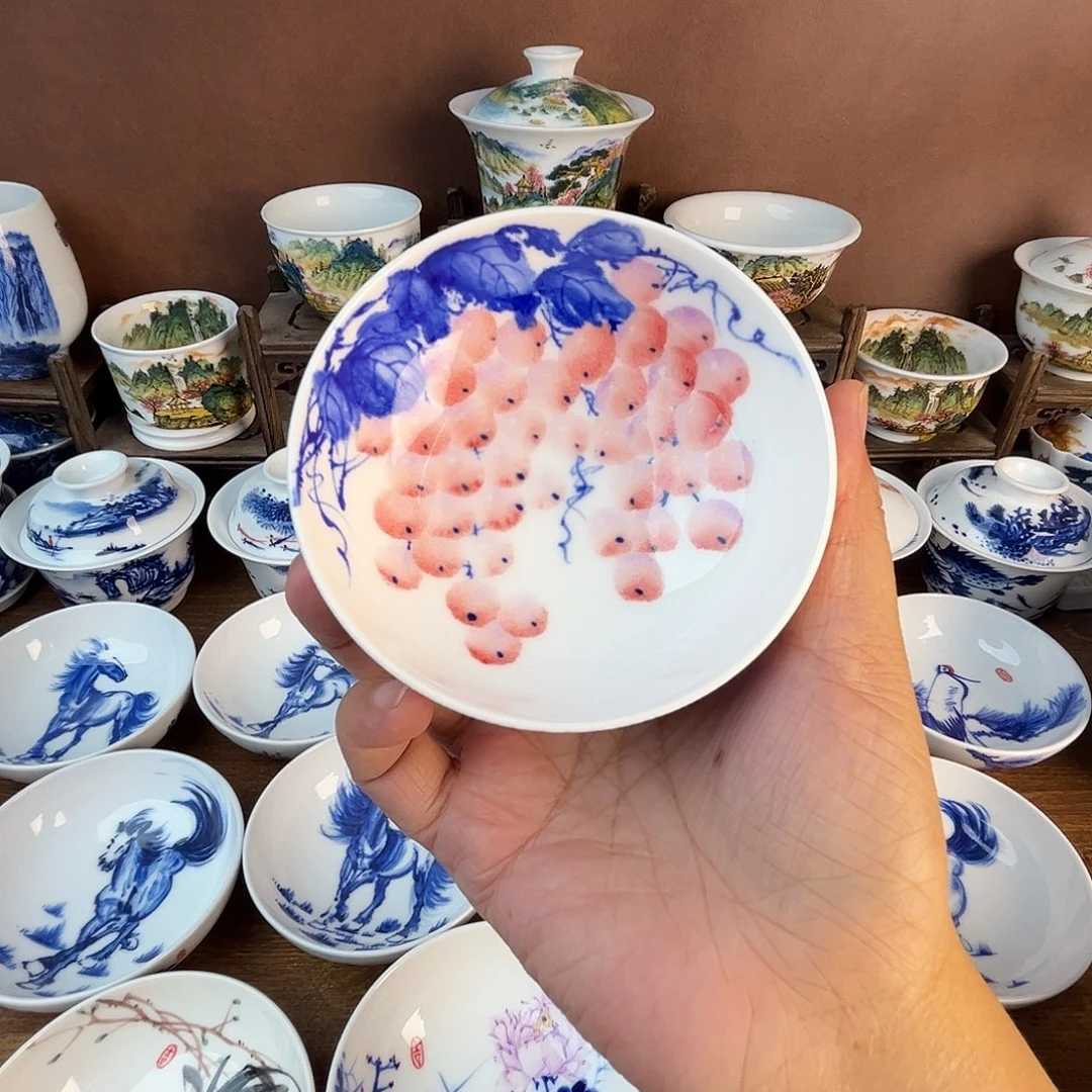 忠意堂釉下彩葡萄