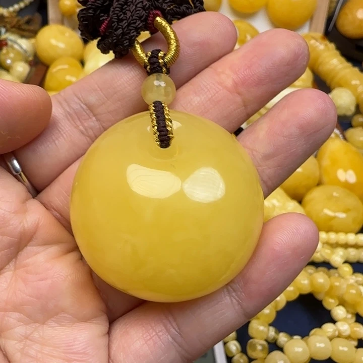 蜜蜡未镶嵌毛衣链天然蜜蜡