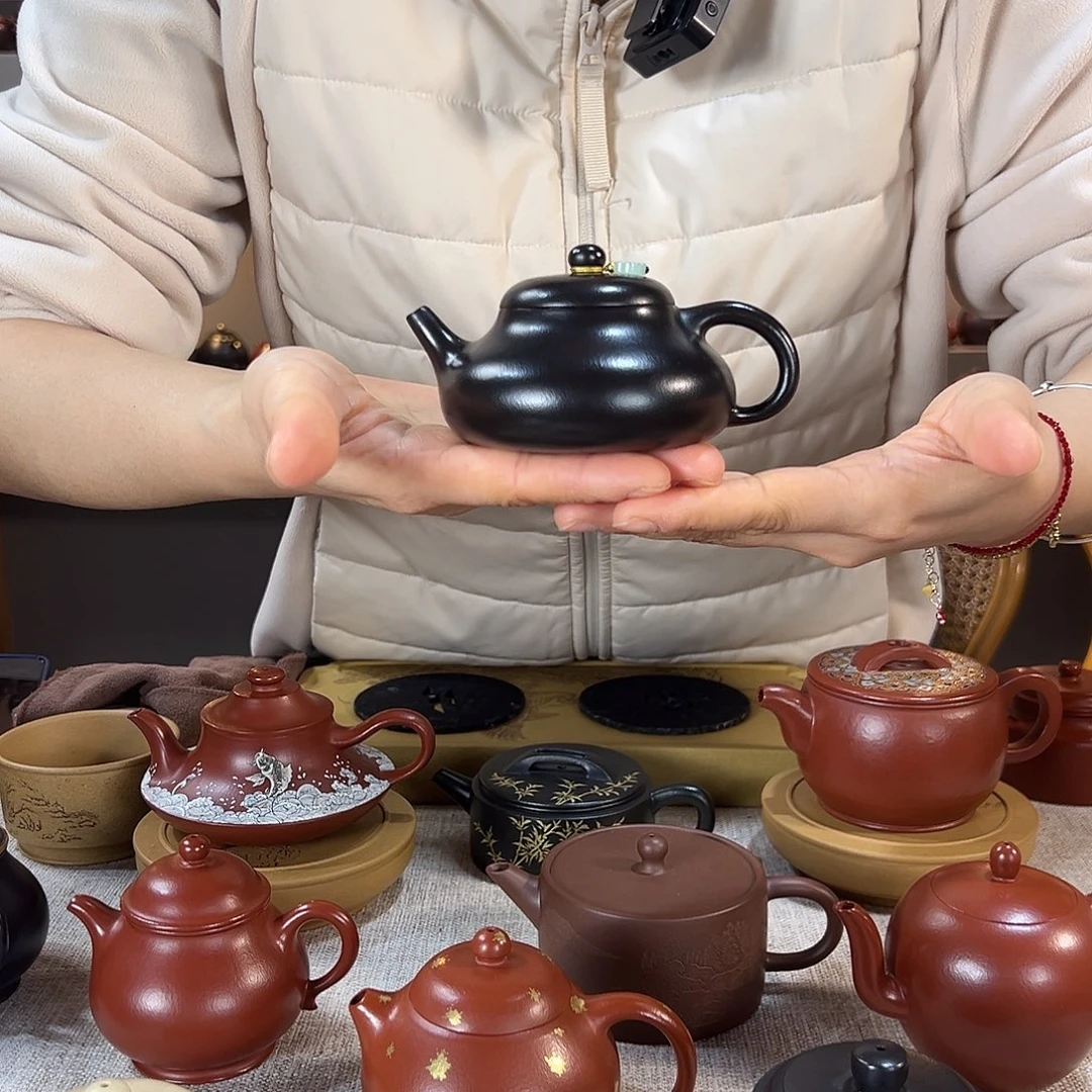 紫砂茶壶开***子生香 朱泥焐灰 150cc