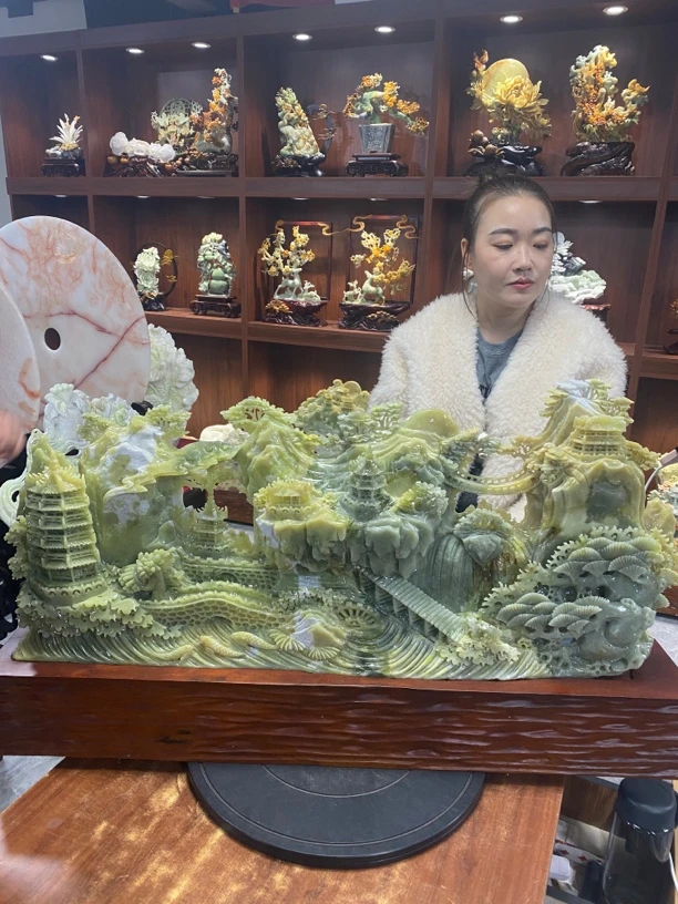 摆件新中式玄关山水摆件办公室摆件