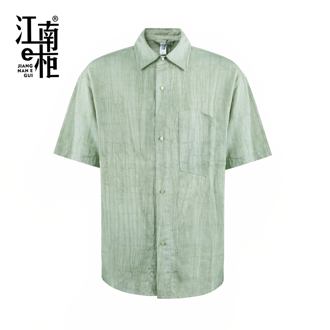 【3号】江南e柜  夏季时尚简约短袖衬衫男士宽松潮流休526112138
