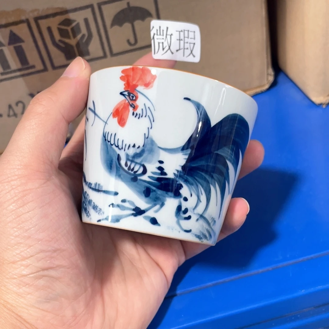 釉下手绘茶具微瑕