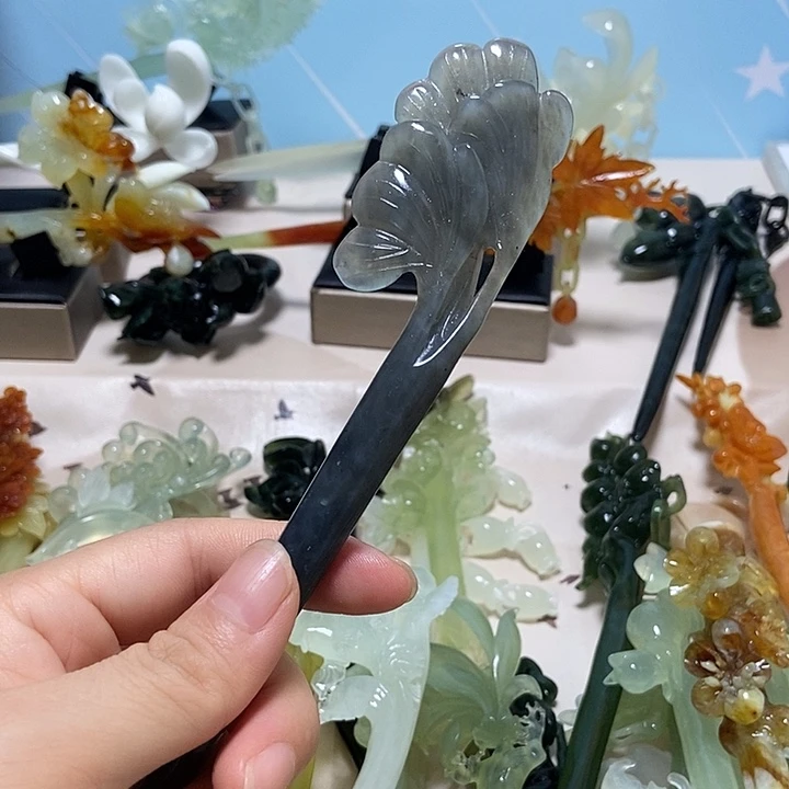 蛇纹石玉未镶嵌发簪