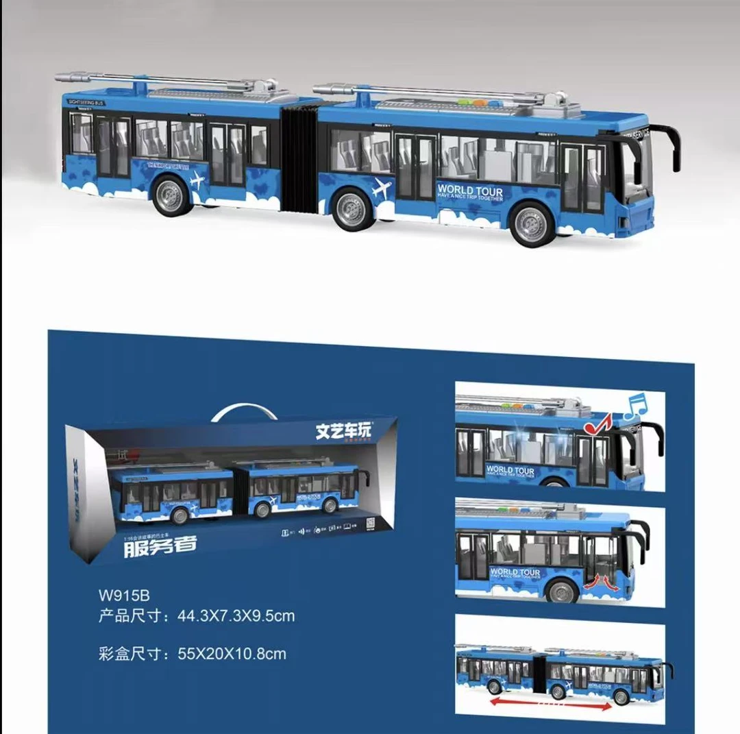 加长可开车门惯性文艺车玩正版双节巴士公共汽车玩具模型生日礼物
