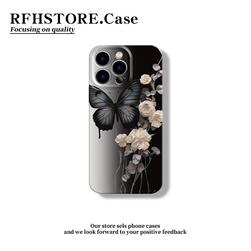 ZMGX复古花朵蝴蝶适用iphone16/15pro菲林手机壳华为vivo小米oppo