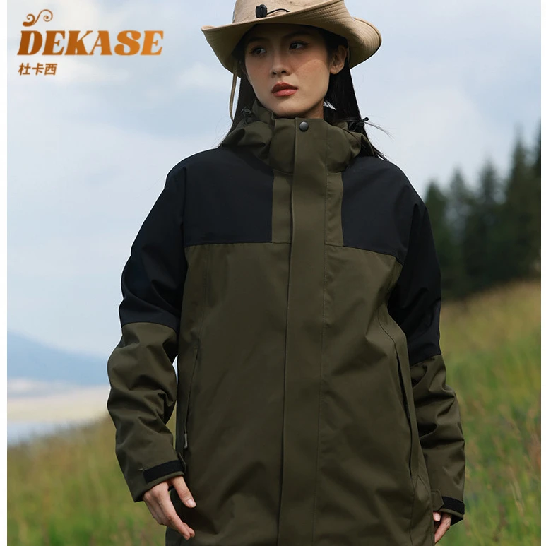 Dekase 户外冲锋衣三合一男女款秋冬新款防水防风保暖登山服情侣