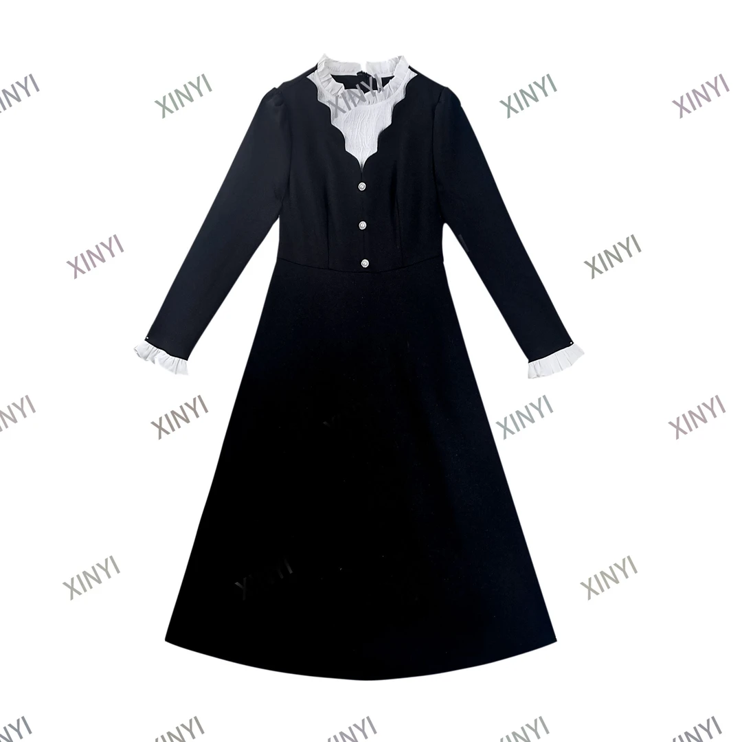 【XIN YI】2025春季新款赫本法式高端轻奢优雅百搭修身连衣裙25D110