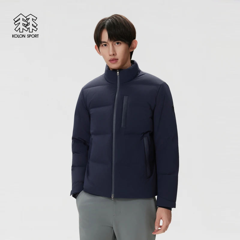 KOLON SPORT可隆羽绒衣男士商务立领鹅绒夹克冬中量羽绒服