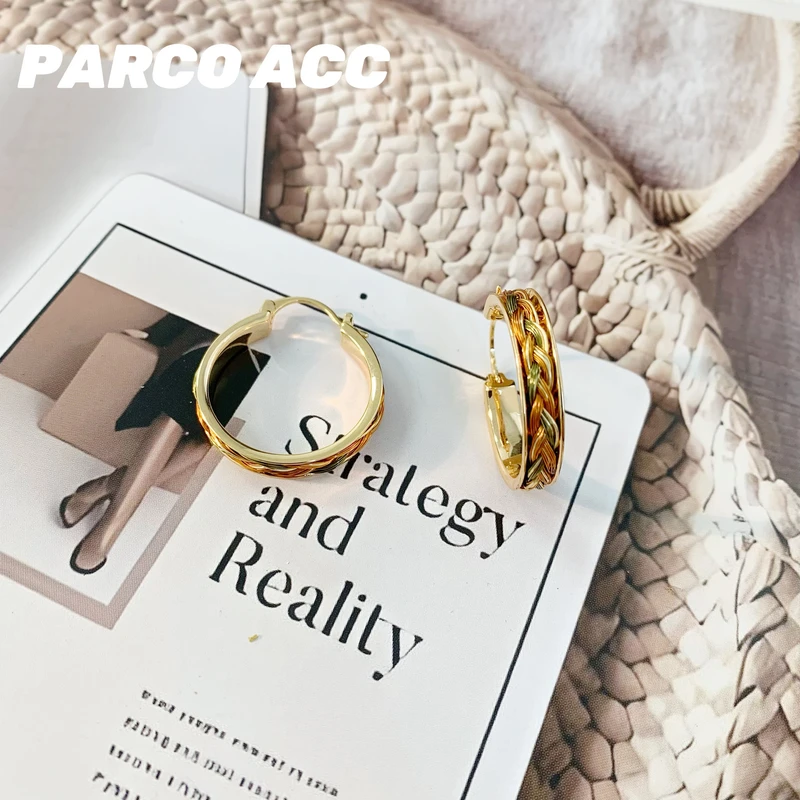 铜合金耳饰 G211 复古缠丝麻花耳钉