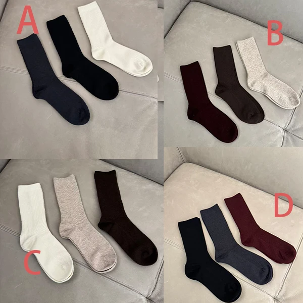 羊毛袜子一组三双中筒袜  ABCD组四种拼色可选 情侣款 舒适好穿