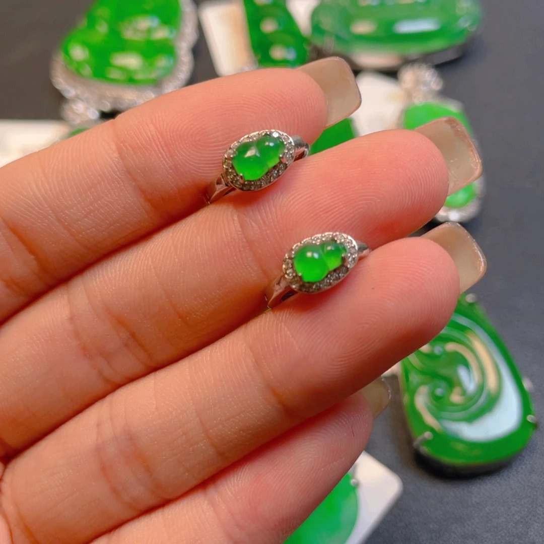 翡翠银S925镶嵌吊坠(不含链)