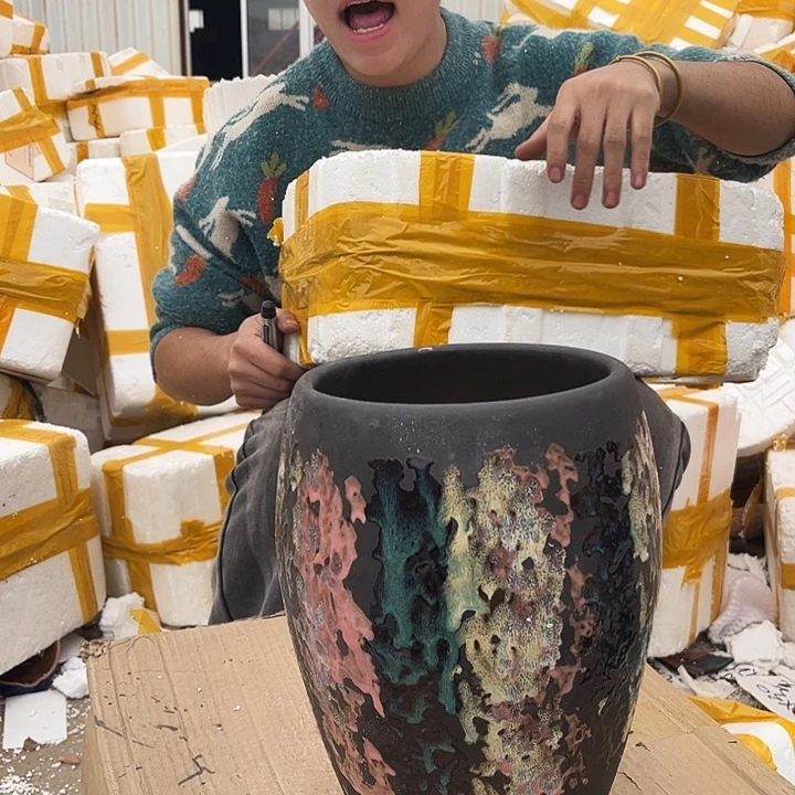 花盆紫砂宜兴紫砂粗陶花盆18/28