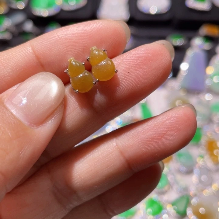 翡翠银S925镶嵌耳饰精品