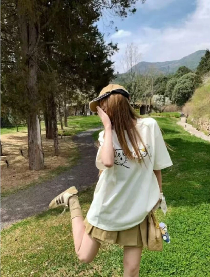 533夏季新款韩系卡通印花减龄百搭宽松休闲通勤时尚气质短袖T恤女