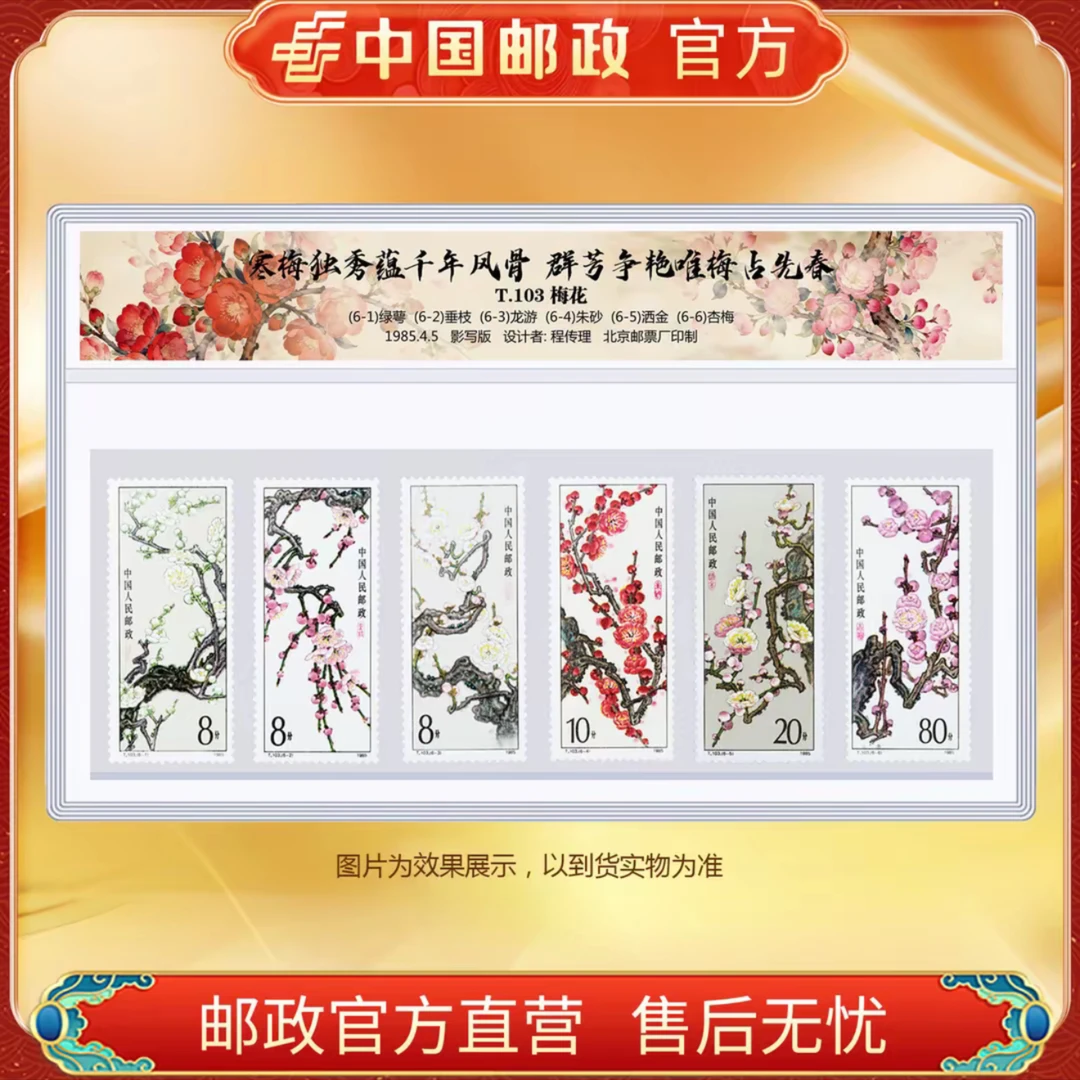 中国邮政官方 T.103 梅花 6枚