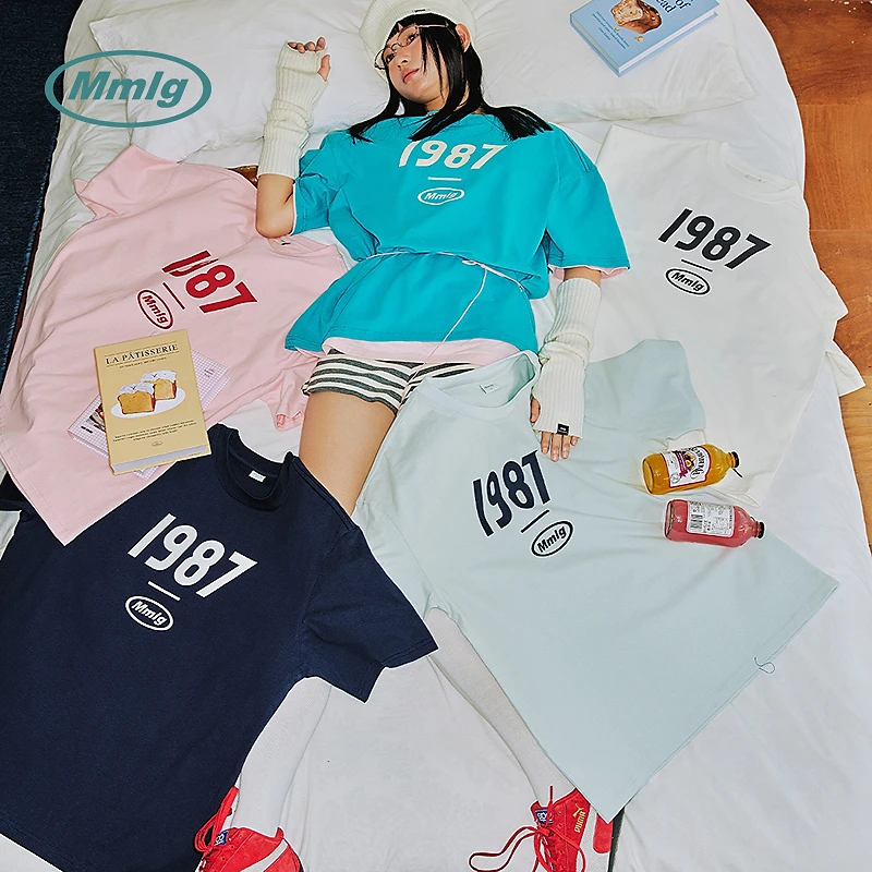 Mmlg夏季新款1987经典logo柔软透气纯棉短袖t恤男女款FQT019