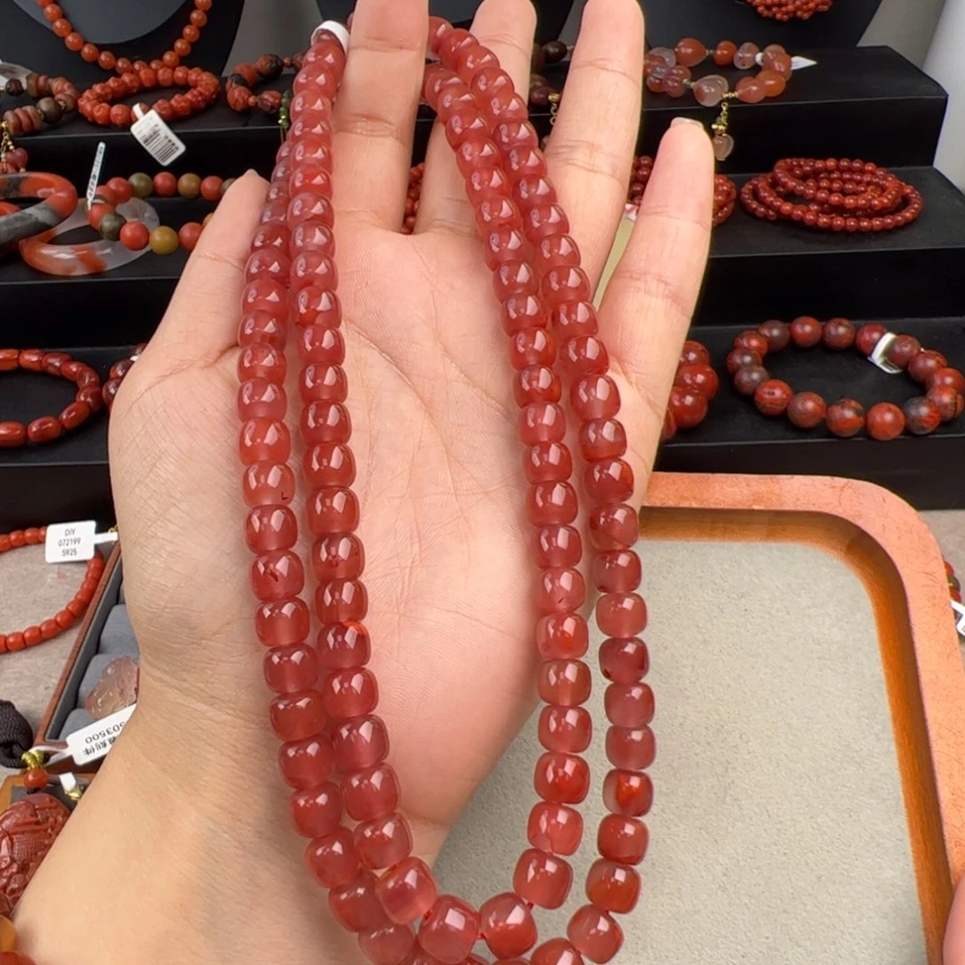 南红玛瑙未镶嵌（玫瑰红老型长链8mm+