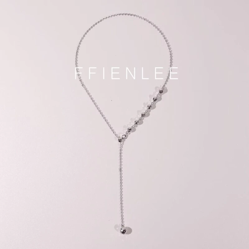 坠链均925银 <香槟甜心>立体切割银球CNC工艺项链时尚高级Y字颈链