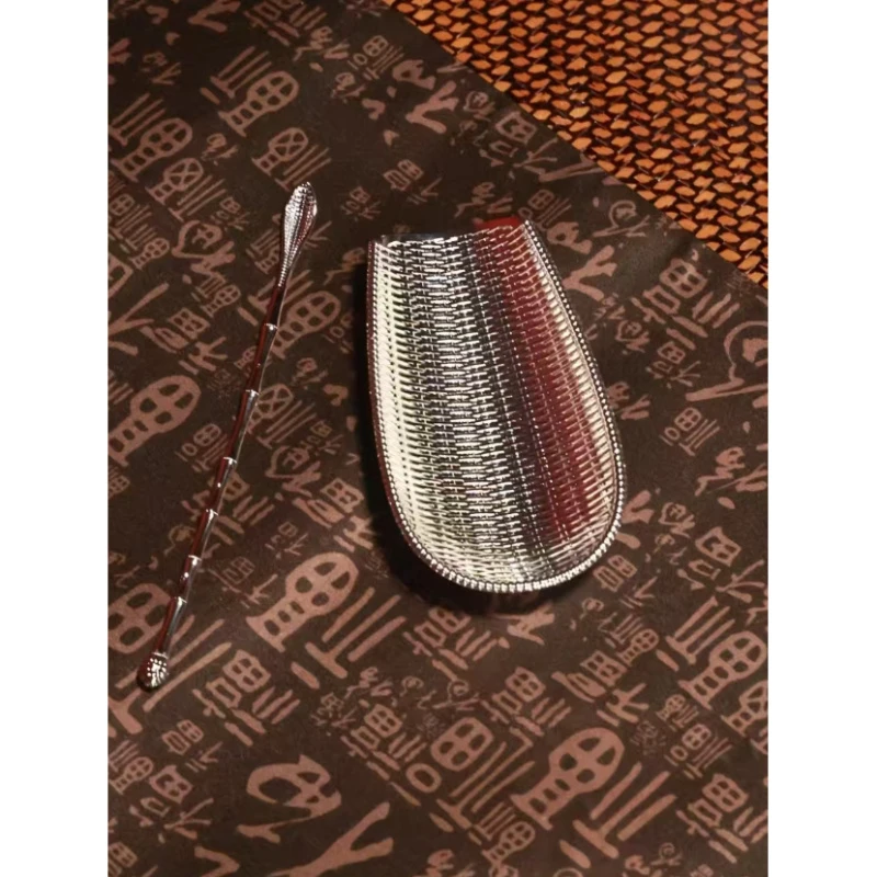 银色编织合金茶则th620