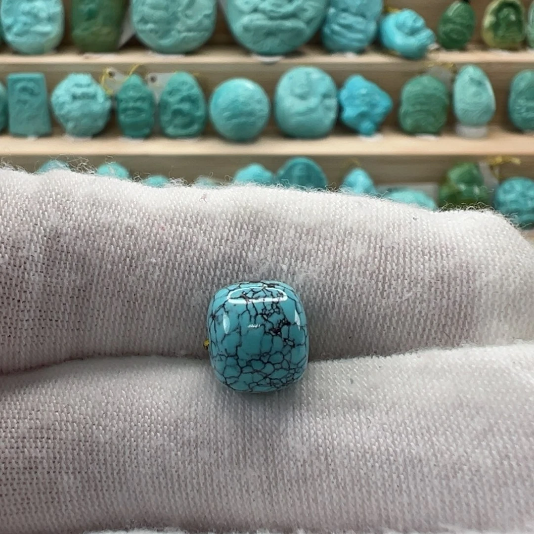 未镶嵌绿松石老型珠9x8mm