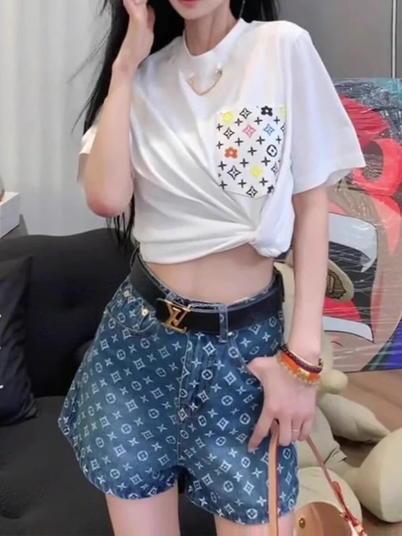 【夏季轻薄】美式复古水洗牛仔短裤女夏季高腰a字中裤阔腿裤短裤子