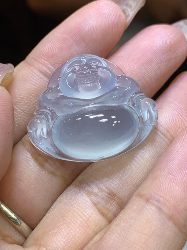 缅甸天然翡翠A货,高质量胖佛,特别饱满的大肚佛,精美收藏佳品