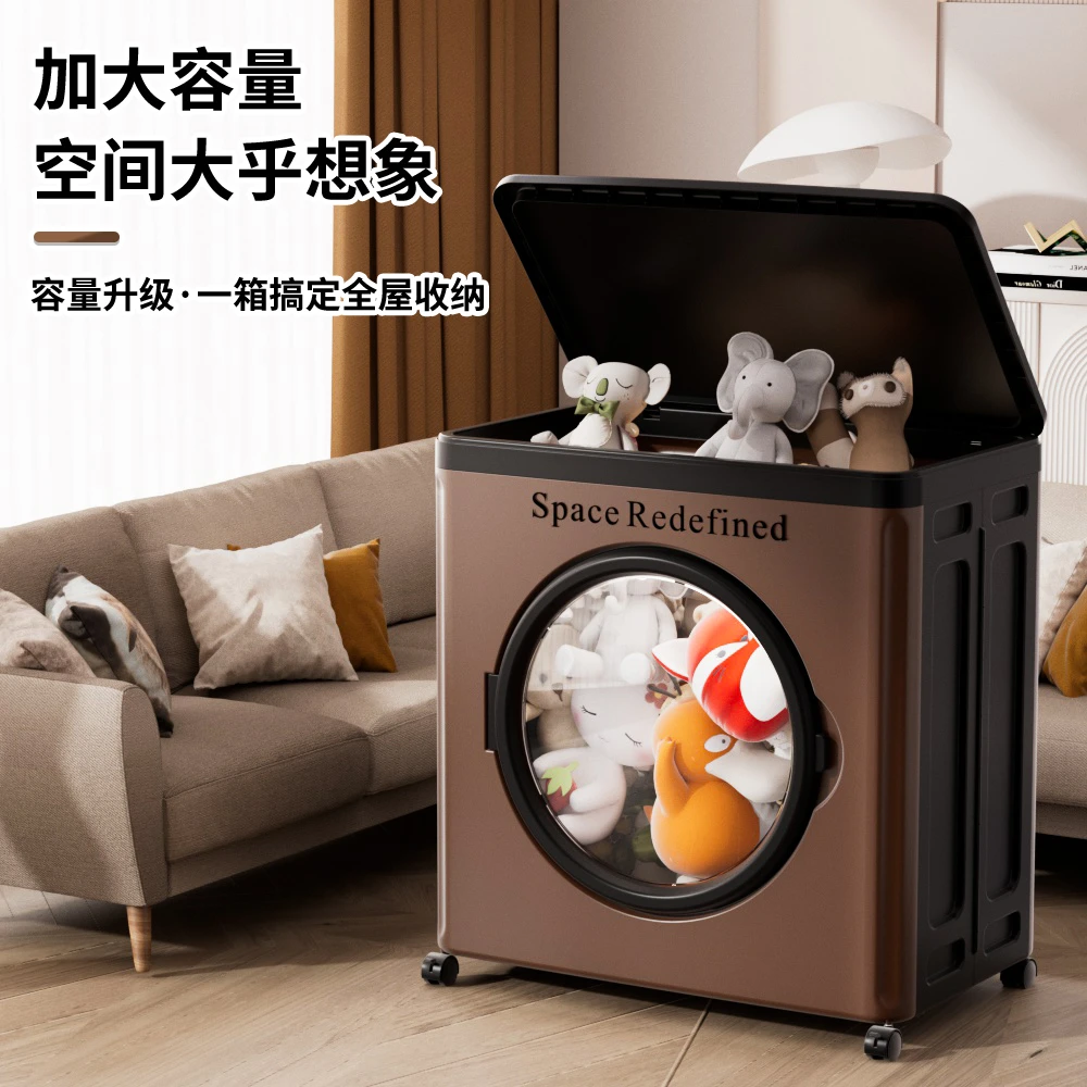 简约卧室家用前开门收纳箱超大款翻盖式收纳箱衣物棉被收纳储物箱