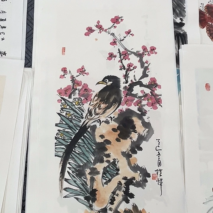 国画三尺花鸟作品m