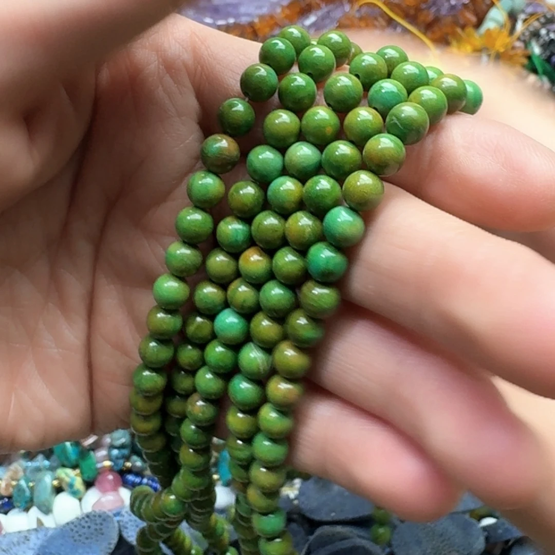 玛瑙/玉髓未镶嵌珠宝半成品一条6mm菱镁矿