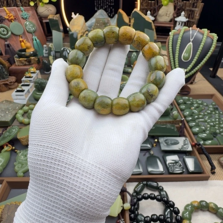 岫岩河磨玉（透闪石质玉）未镶嵌手串