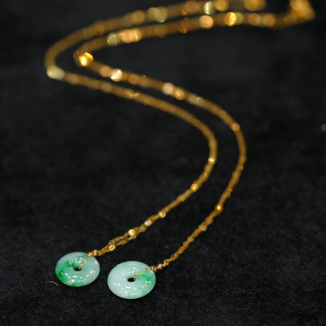 【初见珠宝】18K金翡翠项链28-1C305X330【多样性发一件】