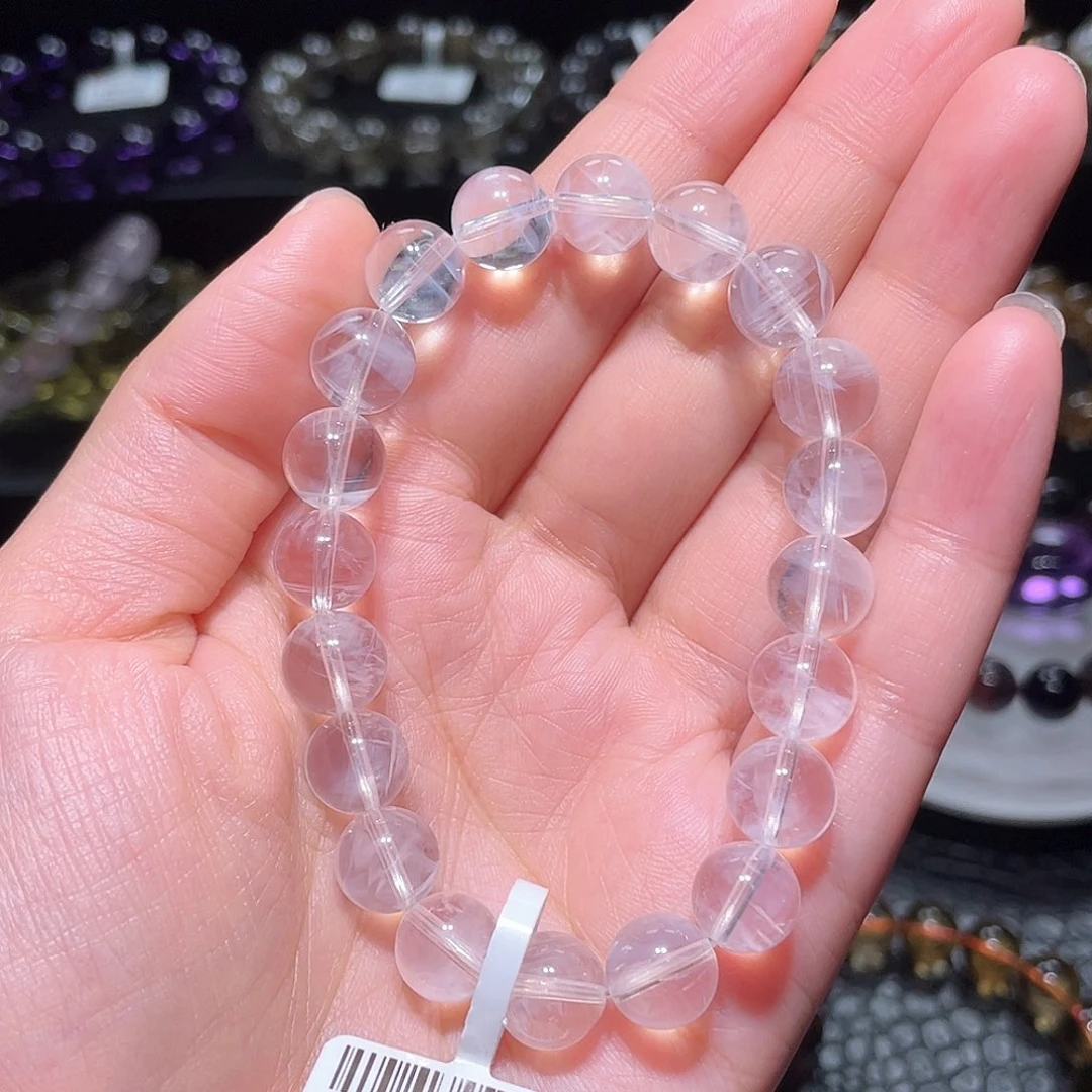 水晶手链未镶嵌蓝针手链，晶体通透