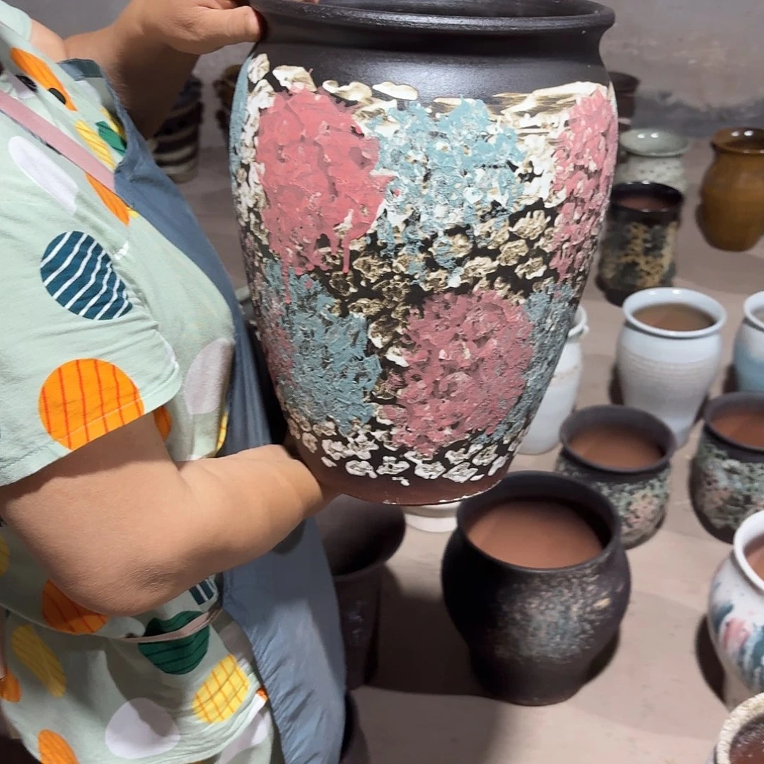 紫砂花盆口25高35