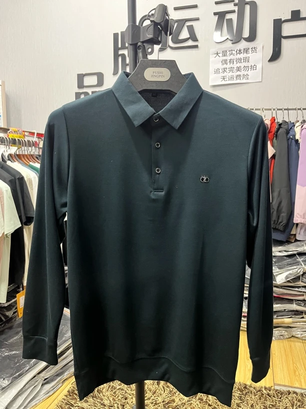 211-1春季轻薄款休闲商务翻领长袖polo衫