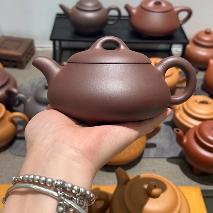 紫砂茶壶宜兴紫砂壶汉棠石瓢