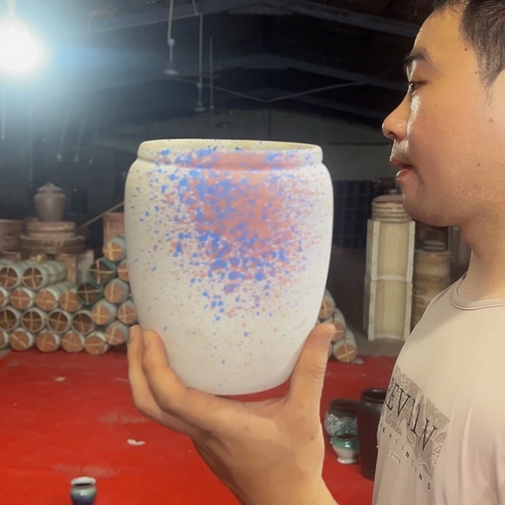 紫砂花盆高17口11