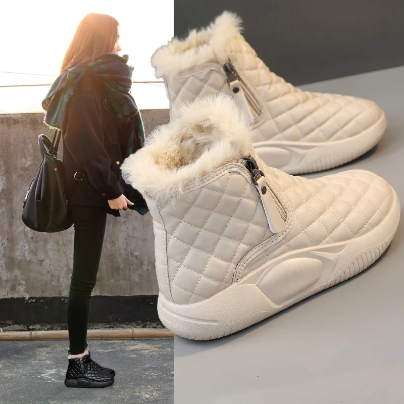 雪地靴女2025冬季新款加绒加厚运动女鞋皮毛一体保暖厚底爆款棉鞋