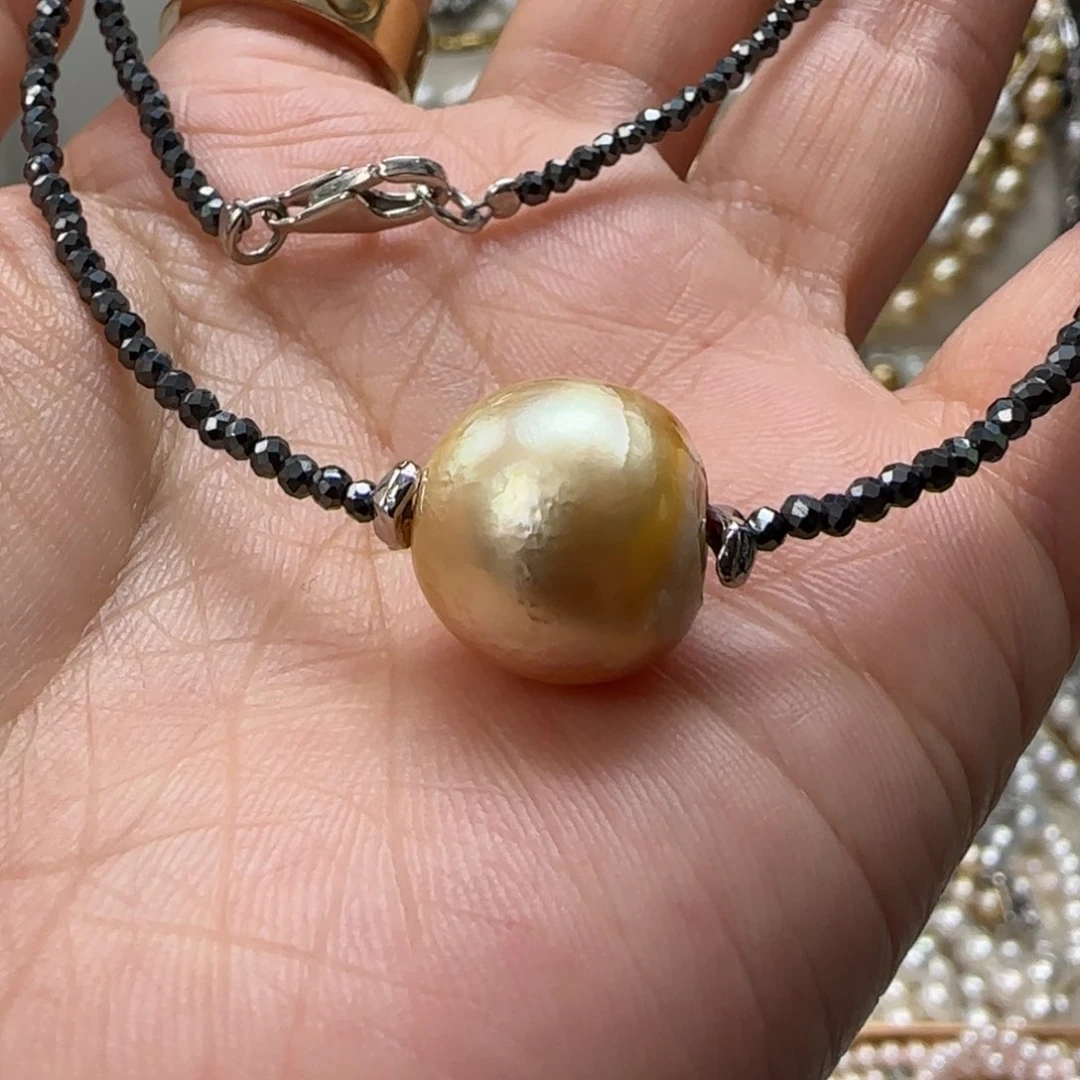 海水珍珠颈饰银S925镶嵌