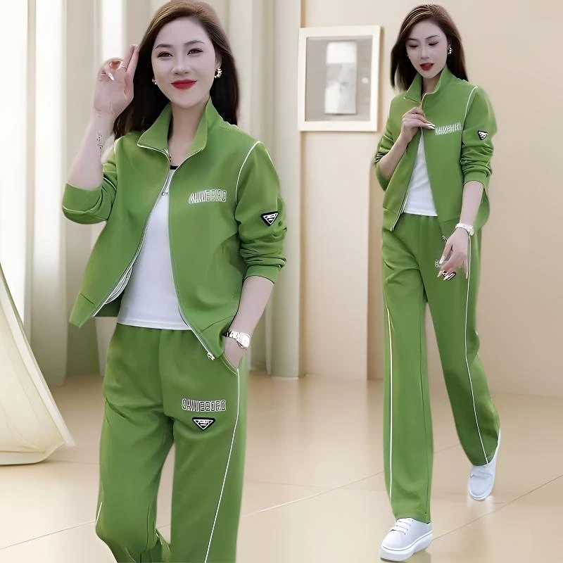 时尚运动套装女春秋季新款减龄洋气新款显瘦拉链卫衣阔腿裤两件套