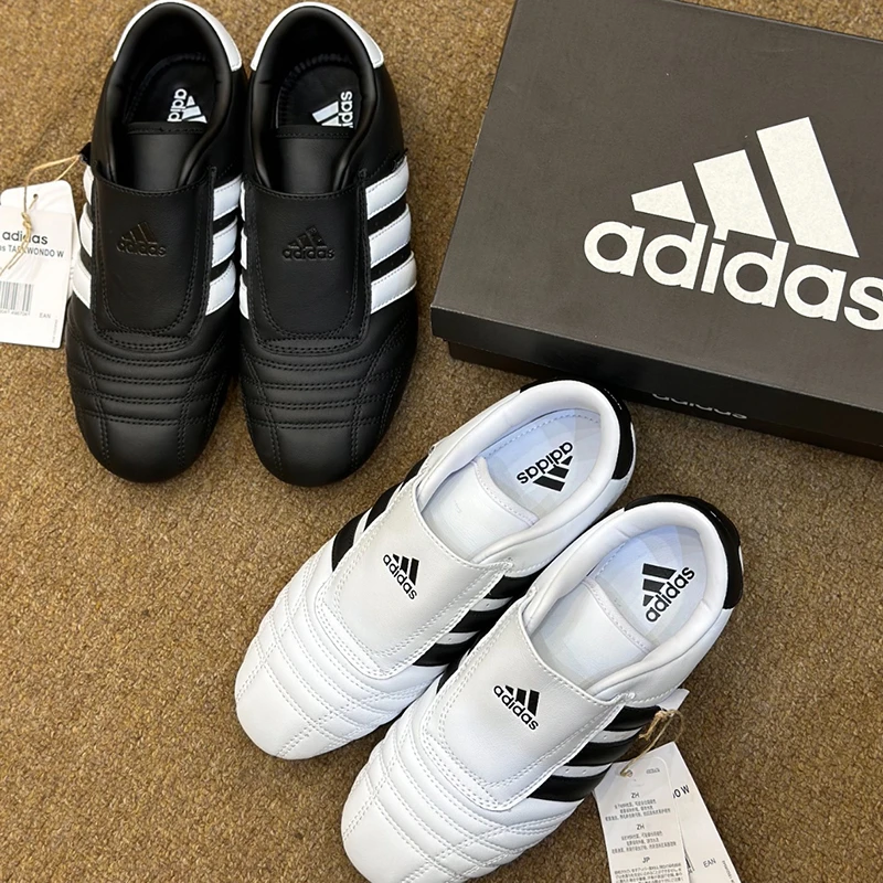 Adidas阿迪达斯跆拳道鞋金智妮Jennie同款黑白运动鞋一脚蹬JQ477