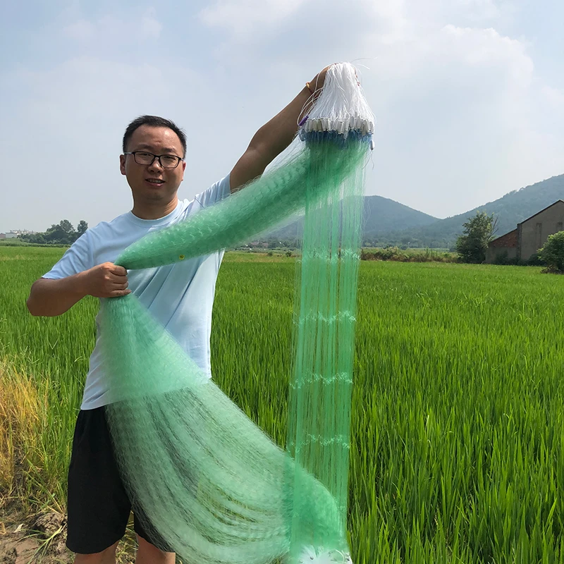 正品船牌网丝强拉力细丝三层粘渔网加密内网捕鱼网抓大鱼水库网