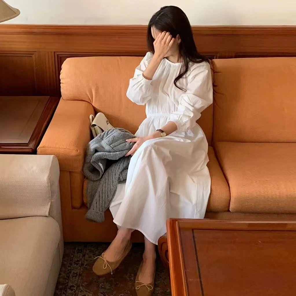 【沐子女装】E3-9127白色连衣裙