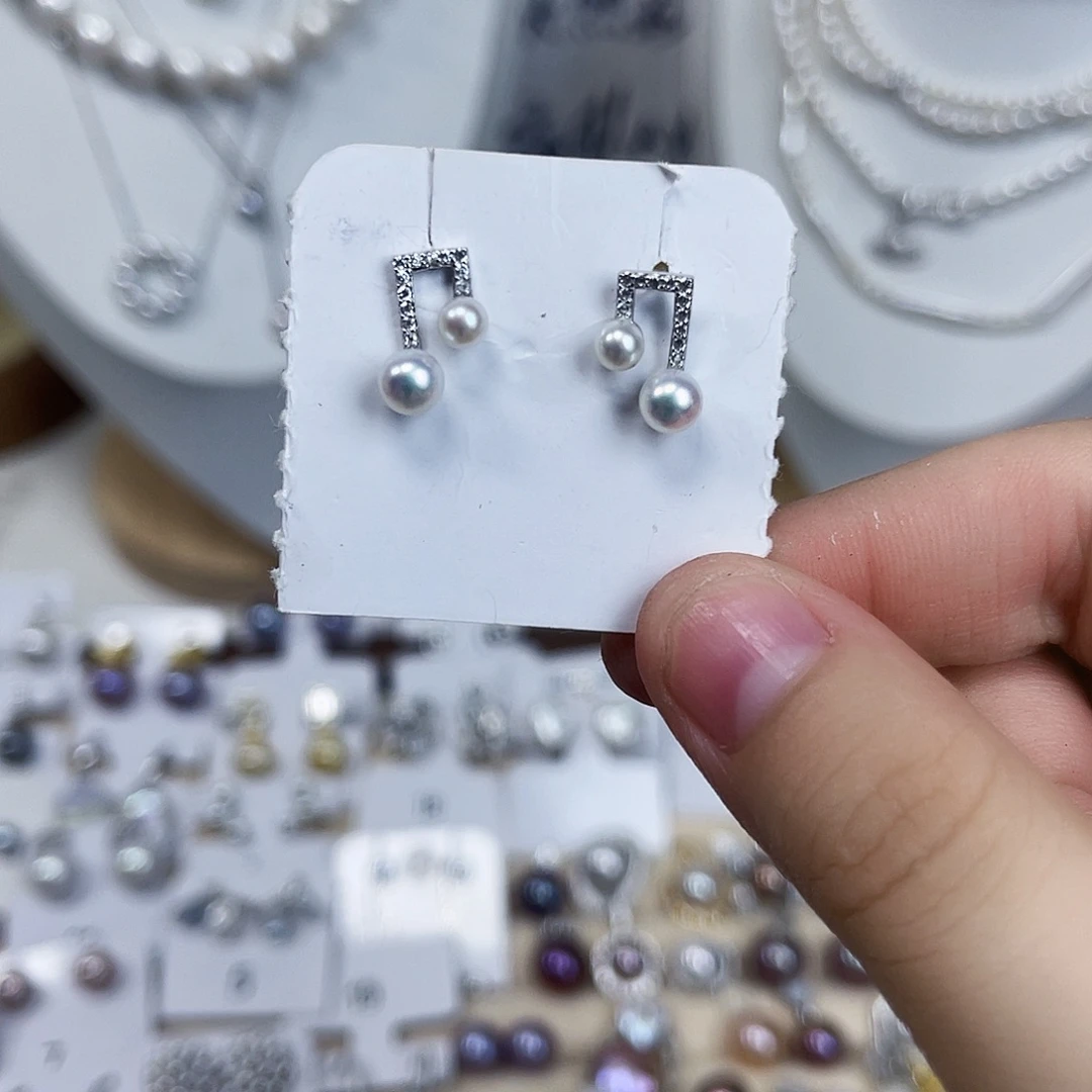 浅***浅耳饰淡水珍珠银S925镶嵌
