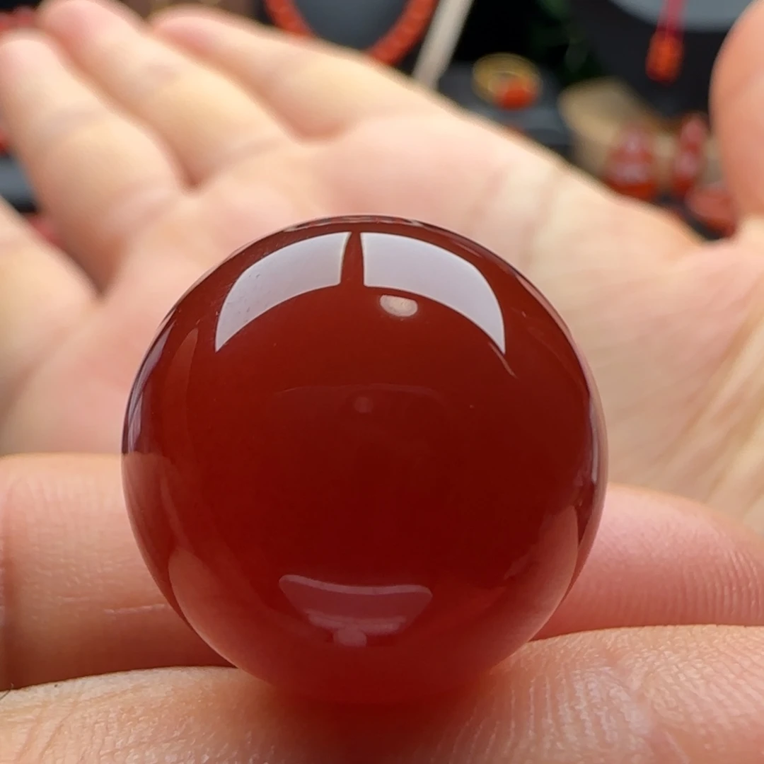 南红玛瑙未镶嵌圆珠19.7马牙